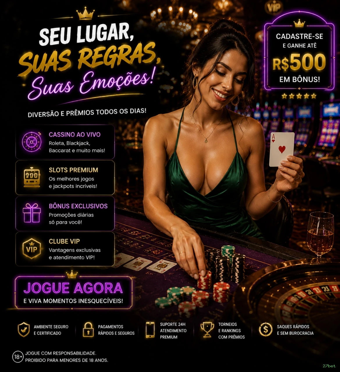 Interface do cassino ao vivo
